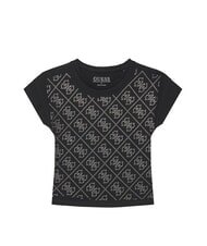 GUESS KIDS Koszulka z kr&oacute;tkim rękawem i logo wysadzanym kryształkami - Koszulka dziecięca