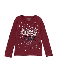 GUESS KIDS Koszulka z długim rękawem dla dziewcząt z nadrukiem - Koszulka dziecięca