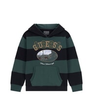GUESS KIDS Dziecięca bluza z kapturem w paski połączenie zielono-czarne - Bluzy dziecięce - 1