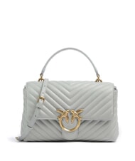 PINKO CLASSIC LADY LOVE BAG Worek typu puff w jodełkę perłowo-szaro-antyczne złoto - Torby damskie - 1
