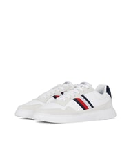 TOMMY HILFIGER LIGHT CUPSOLE MIX Sk&oacute;rzane trampki jasnobiały/andorra - Buty męskie - 1