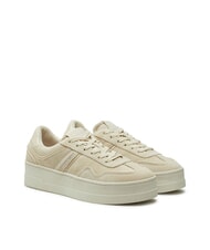 TOMMY HILFIGER GREENWICH Trampki na platformie ze sk&oacute;ry zamszowej papier gazetowy - Buty damskie - 1