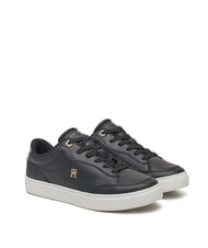 TOMMY HILFIGER ESSENTIAL CHIC COURT Damskie sk&oacute;rzane trampki czarny - Buty damskie - 1