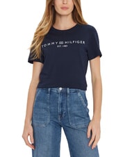 TOMMY HILFIGER TH 1985 Koszulka bawełniana ciemna noc granatowa - Koszulki i topy damskie - 1