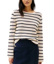 TOMMY HILFIGER POINTELLE CROCHET Lekki sweter w paski - Koszulki damskie