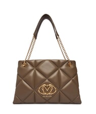 LOVE MOSCHINO EMBOSSED Torba na ramię z uchwytami łańcuszkowymi - Torby damskie