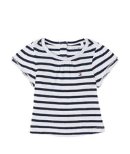 TOMMY HILFIGER TH KIDS BABY Koszula z kr&oacute;tkim rękawem ciemnoniebiesko-biały bretoński pasek - Pajacyki i ubranka dla niemowląt - 1