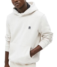 TOMMY HILFIGER TH Bluza z kapturem bawełniana mleko owsiane z wrzosem - Bluzy męskie - 1