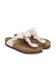 BIRKENSTOCK GIZEH Sk&oacute;rzane klapki z kwiatami - Buty uniseks