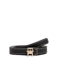 TOMMY HILFIGER TH LOGO Cienki sk&oacute;rzany pasek - Paski