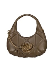 LOVE MOSCHINO EMBOSSED Torba na ramię z paskiem na ramię błoto - Torby damskie - 1