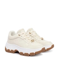 GUESS BERRETT2 Grube trampki KREM - Buty damskie - 1