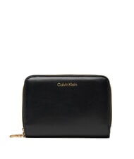 CALVIN KLEIN HARDWARE MONOGRAM Portfel sk&oacute;rzany na czarno - Portfele damskie - 1