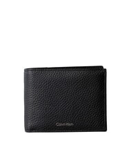 CALVIN KLEIN FOIL EMBOSSED Portfel sk&oacute;rzany na czarno - Portfele męskie - 1