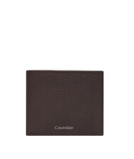 CALVIN KLEIN FOIL EMBOSSED Portfel sk&oacute;rzany męski ck ciemnobrązowy - Portfele męskie - 1