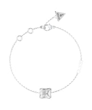 GUESS BAMBOO Bransoletka, pojedynczy centralny charms i logo SREBRNY - Bransoletki damskie - 1