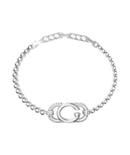 GUESS OH MY G Bransoletka srebrna, zawieszka z logo SREBRNY - Bransoletki damskie - 1