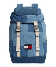 TOMMY HILFIGER TJ DENIM PATCHWORK Plecak wielokieszeniowy, dżinsowy łatka dżinsowa - Plecaki szkolne i rekreacyjne - 1