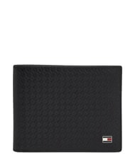 TOMMY HILFIGER TH EMBOSSED Portfel z miejscem na karty, ze sk&oacute;ry czarny - Portfele męskie - 1
