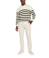 TOMMY HILFIGER TH Sweter bawełniany z okrągłym dekoltem oatmilk htr / pustynne niebo - Koszulki męskie - 1