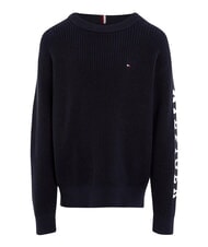 TOMMY HILFIGER TH Sweter bawełniany z okrągłym dekoltem - Swetry dziecięce