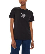 CALVIN KLEIN FONT GRAPHIC REGULAR Koszulka z kr&oacute;tkim rękawem czarny - Koszulki i topy damskie - 1