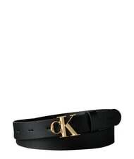 CALVIN KLEIN FACTED CK BUCKLE Pasek sk&oacute;rzany - Paski
