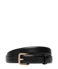 CALVIN KLEIN ESSENTIAL BUCKLE Pasek sk&oacute;rzany czarny / antyczne jasne złoto - Paski - 1