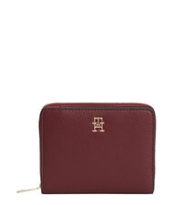 TOMMY HILFIGER TH ICON Składany portfel aksamitny bordowy - Portfele damskie - 1