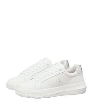 CALVIN KLEIN CHUNKY Sk&oacute;rzane trampki biały - Buty damskie - 1