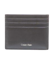 CALVIN KLEIN RAISED LOGO Płaski sk&oacute;rzany uchwyt na karty - Portfele męskie