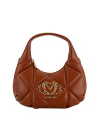 LOVE MOSCHINO EMBOSSED Torebka z paskiem na ramię kasztan - Torby damskie - 1