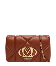 LOVE MOSCHINO EMBOSSED Mała torebka na ramię z łańcuszkiem - Torby damskie