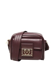 LOVE MOSCHINO LOCKED IN GOLD Mała torba na ramię wino - Torby damskie - 1