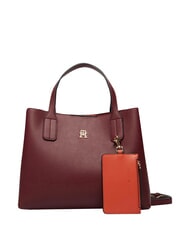 TOMMY HILFIGER TH ICON Torebka z paskiem na ramię aksamitny bordowy - Torby damskie - 1