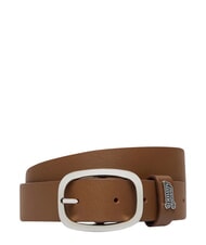TOMMY HILFIGER TJW OVAL Pasek sk&oacute;rzany ciemny khaki g&oacute;rski - Paski - 1