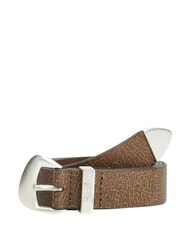 TOMMY HILFIGER TJW SEASONAL COOL Pasek sk&oacute;rzany ciemny khaki g&oacute;rski - Paski - 1
