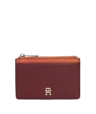 TOMMY HILFIGER TH ICON Portfel damski aksamitny bordowy - Portfele damskie - 1