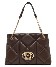 LOVE MOSCHINO EMBOSSED QUILTED Torba na ramię, podw&oacute;jny uchwyt brązowy - Torby damskie - 1