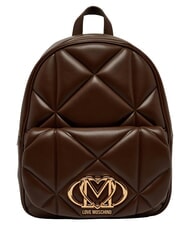 LOVE MOSCHINO EMBOSSED QUILTED Plecak pikowany brązowy - Torby damskie - 1