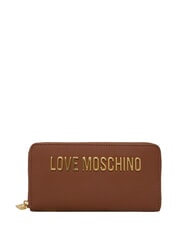 LOVE MOSCHINO BOLD LOVE Duży portfel zapinany na zamek brązowy - Portfele damskie - 1