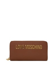 LOVE MOSCHINO BOLD LOVE Średni portfel, zapinany na zamek brązowy - Portfele damskie - 1
