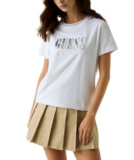 GUESS SEQUINS BIG LOGO Koszulka z kr&oacute;tkim rękawem i dużym logo - Koszulki i topy damskie