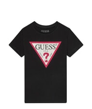 GUESS KIDS Koszulka z kr&oacute;tkim rękawem i kryształkami - Koszulka dziecięca