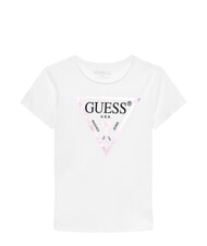 GUESS KIDS Koszulka z nadrukiem z logo tr&oacute;jkąta - Koszulka dziecięca