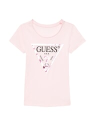 GUESS KIDS Koszulka z logo tr&oacute;jkąta balet r&oacute;żowy - Koszulka dziecięca - 1