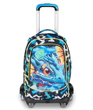 SJGANG METAL DRAGON BOY Plecak na k&oacute;łkach, odpinany dzwonek turkusowy - Plecaki z w&oacute;zkiem - 1