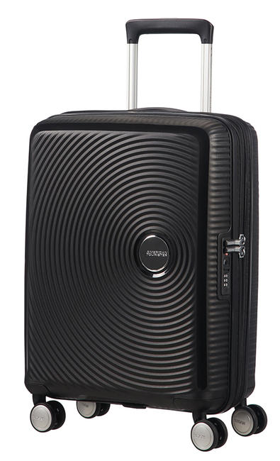 AMERICAN TOURISTER SOUNDBOX Mały wózek rozszerzalny bas czarny - Bagaż podręczny