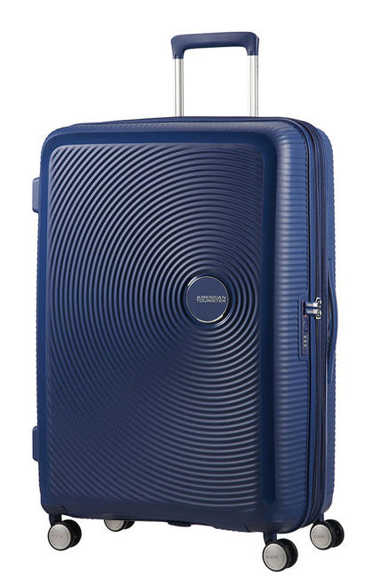 AMERICAN TOURISTER SOUNDBOX Duży, rozszerzalny wózek granatowy o północy - Wózki twarde