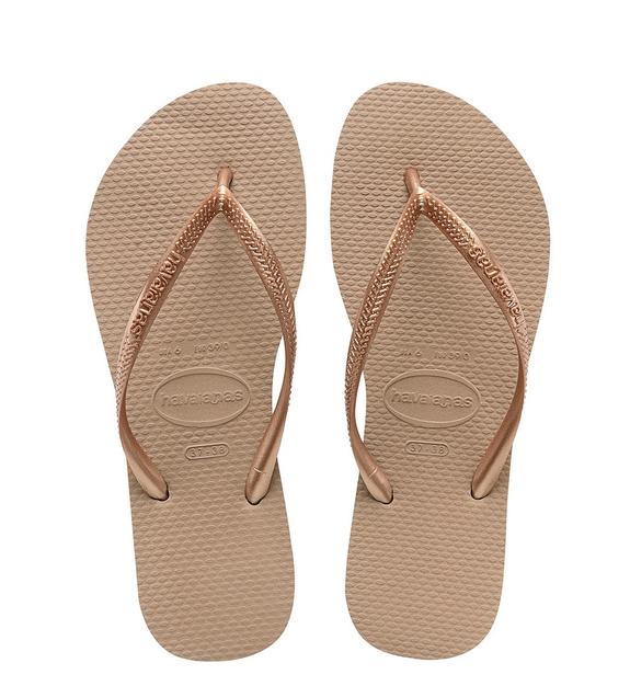 HAVAIANAS SLIM Klapki różowy/złoty - Buty damskie